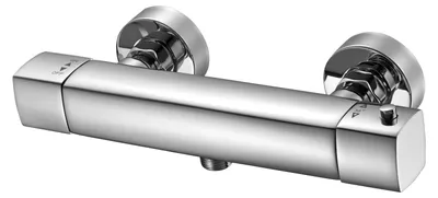 Thermostat-Duscharmatur, Chrom, Sicherheitssperre 38 °C, Wandmontage