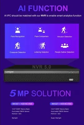 Obrázek produktu pro 32CH AI IP NVR 12MPx síťový rekordér s IVA | ZONEWAY NVR3632
