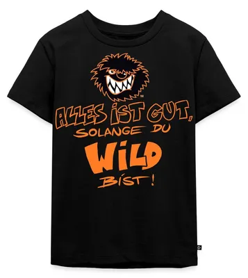 Produktbild von Spreadshirt Die Wilden Kerle Spruch Motto mit Logo Kinder Premium T-Shirt, 134/140 (8 Jahre), Schwarz