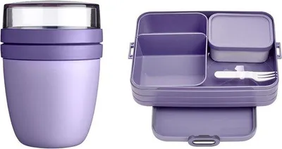 Immagine prodotto di Famanu Lunchbox "Take A Break" - Contenitore per il pranzo grande con divisori tipo bento, color lilla vivace