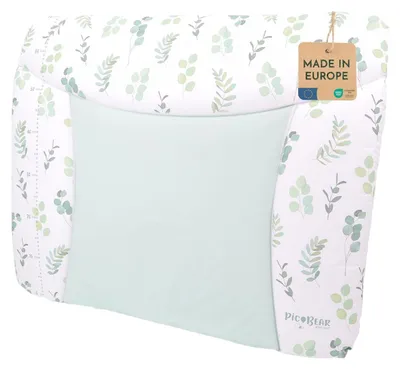 Obrázek produktu pro Přebalovací podložka - Protiskluzová - 85 x 72 cm - Zelená s listy - Pro přebalování a komody