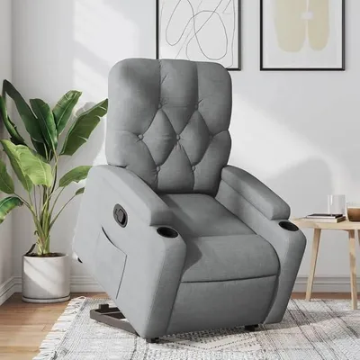 Produktbild von Relaxsessel mit Aufstehhilfe Relaxsessel & -Liegen Relaxsessel Aufstehsessel Relaxsessel Mit Aufstehhilfe Hellgrau Stoff - 3204710