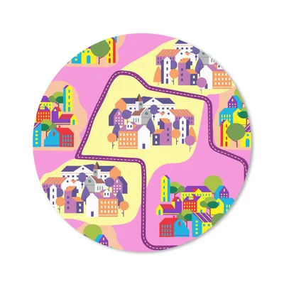 Produktbild von MuchoWow® Mauspad Mousepad Skyline - Muster - Rosa 50x50 cm - Mousepads - Maus Mat - Pad - Mausunterlage - Vinyl