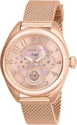 Produktbild von Invicta Angel 27454 Damen Uhr - Quartz Bewegung - Edelstahl mit Roségold Zifferblatt - 35 mm