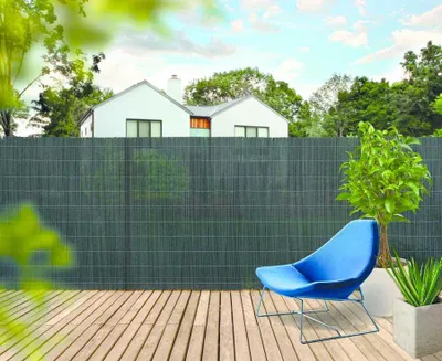 Image de Canisse d'osier synthétique - 1,5 x 3 m - Gris
