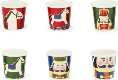 Produktbild von Excelsa Set Von 6 Espressotassen Vintage Christmas Porzellan 6,5x6x6,5 cm Bunt