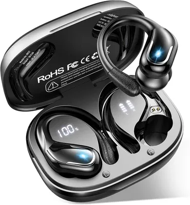 Produktbild von Bluetooth Sport Kopfhörer 5.4 In Ear, 75 Std Akku, ENC Noise Cancelling, HiFi Bass, IPX8 wasserdicht, App EQ, LED Anzeige, USB-C, Touch