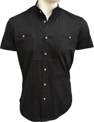 Produktbild von Brandneu Designer Kurzarm Hemd Stehkragen CARISMA uni CRM9006 Schwarz XL