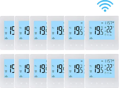 Produktbild von 12X WiFi Smart Thermostat 3A Raumthermostat Wasserheizungsgeräte Fußbodenheizung, LCD-Display, APP-Steuerung, Manueller/automatischer Modus