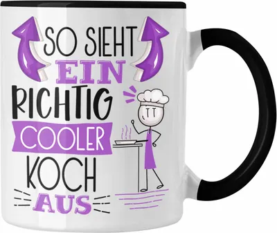 Produktbild von Trendation - Koch Tasse Geschenk So Sieht Ein RIchtig Cooler Koch Aus Geschenkidee Lustiger Spruch Geburtstag Becher Kaffeetasse (Schwarz)