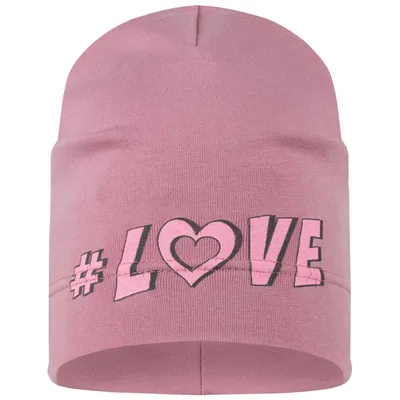 Produktbild von Mütze Übergangsmütze Beanie Mädchen Druck, Love_Altrosa