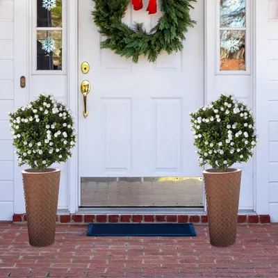 Produktbild von Set aus 2 Buxus Topiary Kunstbäumen 69cm