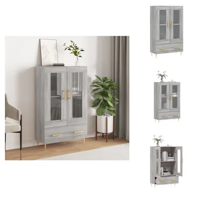 Obrázek produktu pro vidaXL Highboard Grey Sonoma 69,5x31x115 cm Materiál na bázi dřeva - Příborníky
