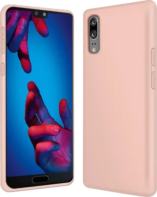 Produktbild von Conie TPU Schutzhülle für Huawei P20 Tasche Case Cover Bumper Silikon Mikrofaser Inlay Hülle in Rosa matt