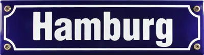 Produktbild von Strassenschild Hamburg 30x8 cm Emaille Türschild Souvenir Schild Emaile