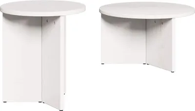 Immagine prodotto di vidaXL Tavolino 2 pezzi Bianco Legno massello di pino