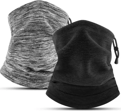 Produktbild von 2er Pack Schal Halswärmer Herren Damen Winter Fleece Winddicht Halstuch Verstellbar Schlauchschal Multifunktionsschal Loopschal Skimaske zum Laufen Skifahren Radfahren