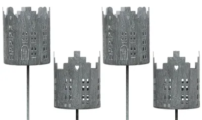 Image de Set de 4 bougeoirs en métal gris Ø 8 x 10 cm