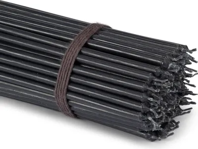 Produktbild von 250x Stabkerzen schwarz Tropffrei L 15cm Ritualkerze Premium Paraffinwachs 36135
