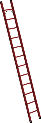 Produktbild von Günzburger Steigtechnik Sprossen-Anlegeleiter GFK ohne Traverse 12 Sprossen - 036012