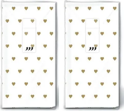 Produktbild von 2x 10 Taschentücher Petits coeurs gold - Kleine Herzen gold