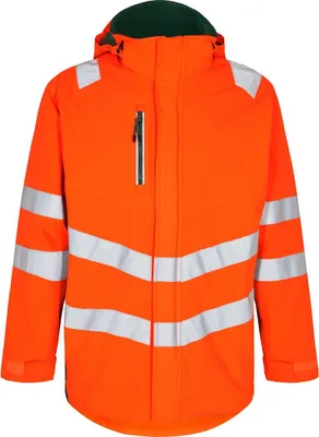 Produktbild von F. Engel Safety Shellparka, Orange/Grün, Gr. M