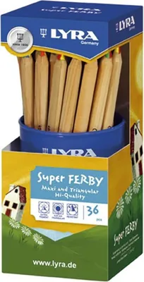 Image de LYRA 3713361 Crayon de couleur Super Ferby 4 Color 36 pièces naturel dans un carquois