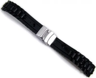 Produktbild von Minott Rubber Diver Uhrenarmband Silikon schwarz | Wasserfest 20976S, Stegbreite:18mm
