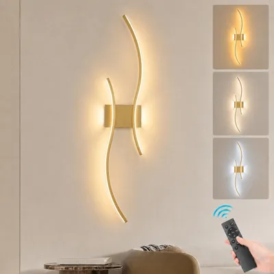 Produktbild von LED Wandleuchte Modern Innen Wandlampe Dimmbar 3000K-6000K Wiederaufladbar mit Fernbedienung und Timer für Wohnzimmer Schlafzimmer Flur