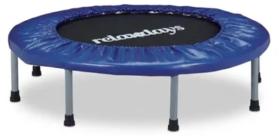 Produktbild von Relaxdays Indoor Trampolin, Ø 95 cm, faltbares Minitrampolin bis 100 kg, Sport & Gymnastik, Fitnesstrampolin, blau