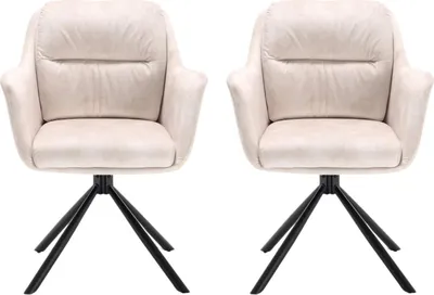 Productafbeelding van Set van 2 armleunstoelen Talas - Oesterkleur