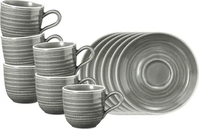 Produktbild von Seltmann Weiden Terra Espressotasse mit Untertasse perlgrau 6er Set