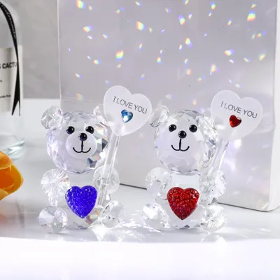 Obrázok produktu pre Medvedíkové figúrky modré a červené, I Love You, pre darčeky