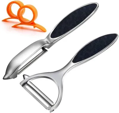 Produktbild von Famanu Ergonomischer Kartoffel- und Gemüseschäler mit Antirutschgriff und Edelstahlklinge - für Obst und Gemüse