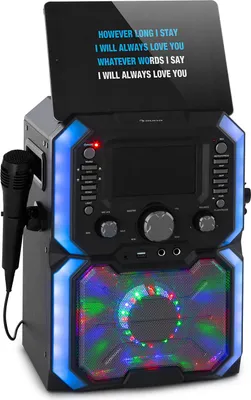 Produktbild von Auna KTV Karaoke Musikbox mit Mikrofon, Bluetooth Karaoke-Maschine mit Fernbedienung, CD Player & Lautsprecher, Partybox für Kinder & Erwachsene, Karaoke Anlage mit 5"-Bildschirm, RCA-Videoausgang