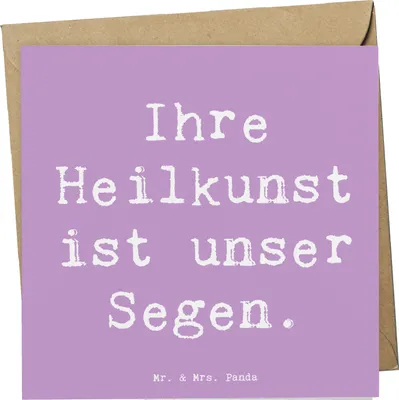 Produktbild von Mr. & Mrs. Panda Grußkarte Spruch Arzt Segen - Lavendeltraum - Geschenk, doppelkarte, Klappkarte, Bedanken, Fürsorge, Unterstützung, Danke sagen, anlasskarte, Lächeln