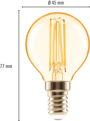Obrázek produktu pro LED žárovka FLAIR G45 E14 4W/33W 380lm 2000K amber