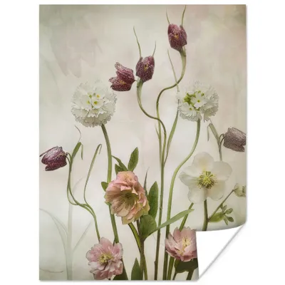 Produktbild von MuchoWow® Poster Blumen - Frühling - Garten - Stilleben 60x80 cm - Schlafzimmer Dekoration