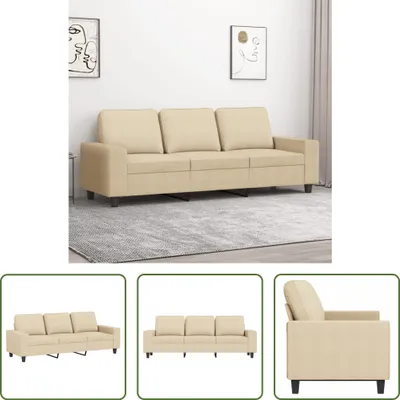 Produktbild von The Living Store 3-Sitzer-Sofa Creme 180 cm Stoff