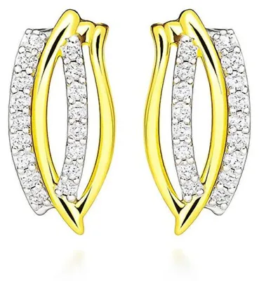 Immagine prodotto di Orecchini scintillanti in argento con zirconi bicolore SC600