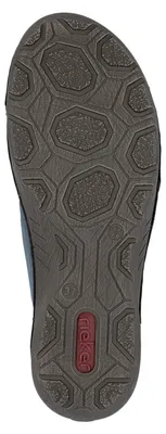 Produktbild von Rieker Damen Slipper mit mehrfarbigem Gummizug und weicher Lederdecksohle 52560, Größe:38 EU, Farbe:Blau