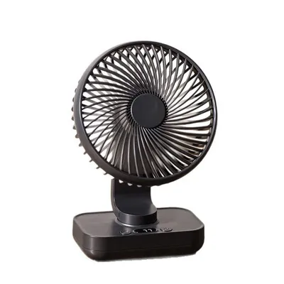 Produktbild von Leiser tragbarer Tischventilator mit 4000 mAh Akku – USB-Mini-Ventilator mit 4 Geschwindigkeiten, LED-Display und automatischem Oszillieren für Büro und Zuhause