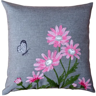 Productafbeelding van Kussensloop DAVINA, 40 x 40 cm, geborduurd bloemenmotief, lenteversiering voor uw huis