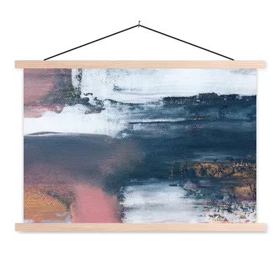 Produktbild von MuchoWow® Textilposter Abstrakt - Malerei - Design 120x80 cm mit holzfarbenen Rahmen - Aufhängeset