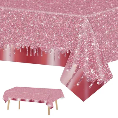Produktbild von Party Tischdecke Roségold 137 x 274 cm Pailletten wasserdicht rechteckig