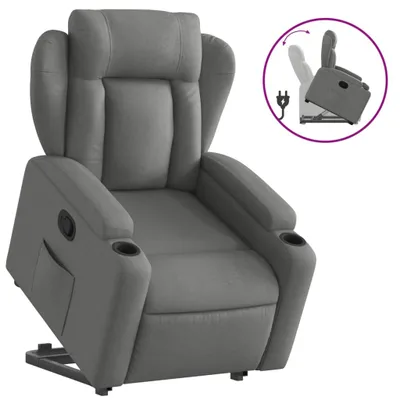 Produktbild von Relaxsessel mit Aufstehhilfe Dunkelgrau Stoff