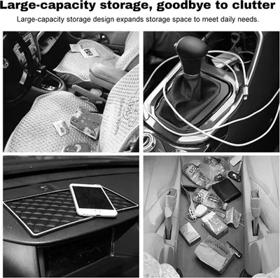 Produktbild von Aufbewahrungsbox für Autositze, multifunktionaler Getränkehalter aus Leder, universeller Organizer für Autos, SUVs und LKWs