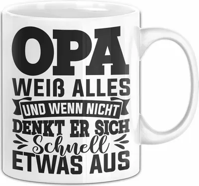 Produktbild von Opa Tasse Geschenk Spruch Geschenke Für Großvater Bester Opa (Weiß)