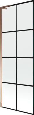 Produktbild von Mexen Next L Badewannenabtrennung 1-flügelig 70 x 150 cm, schwarzes Muster, Roségold - 895-070-000-03-77-60