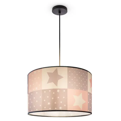 Produktbild von Kinderlampe Deckenlampe LED Pendelleuchte Kinderzimmer Lampe Sternen Motiv E27 Leuchten Farbe / Größe Pink (Ø45.5cm)